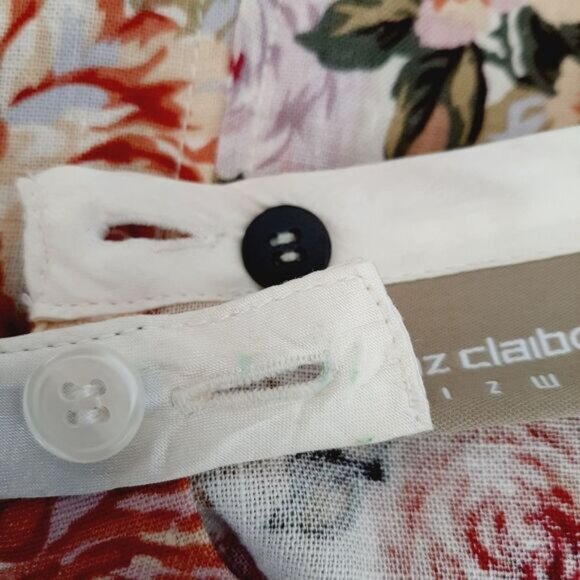 LIZ CLAIBORNE Linen Blend Floral A-Line Mini Skirt Colorful  Sz 10 - Picture 16 of 16